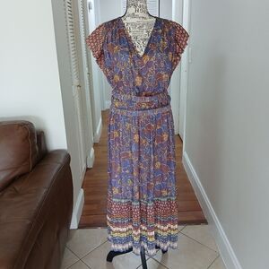 NWT Pookie & Sebastian Emma Border Midi‎ Dress